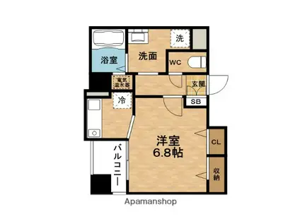 サンフレスカ福島(1K/4階)の間取り写真