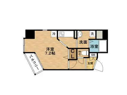 サンフレスカ福島(1K/4階)の間取り写真