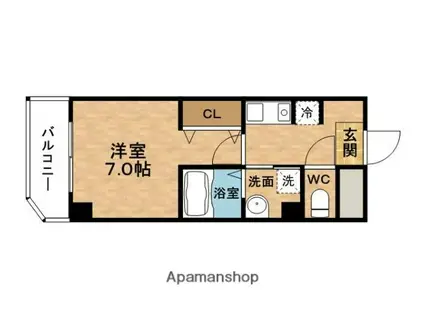 IF西梅田(1K/2階)の間取り写真