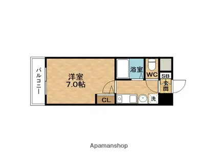 ESLEAD新梅田(1K/2階)の間取り写真