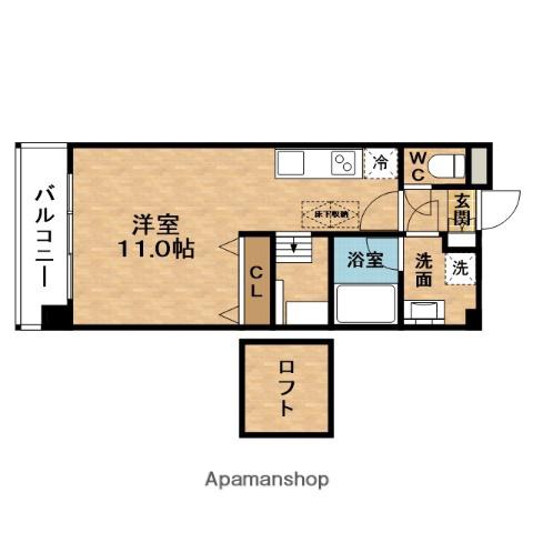 アローFIELDS壱番館(ワンルーム/4階)の間取り写真