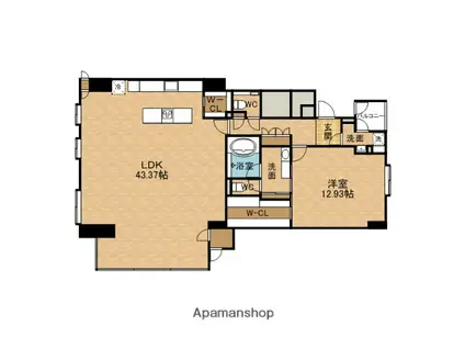 リバーレジデンス堂島(1LDK/13階)の間取り写真