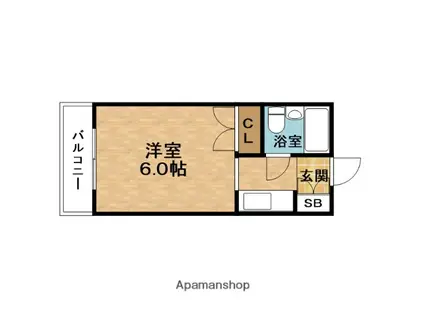 プラ・ディオ長柄(ワンルーム/3階)の間取り写真