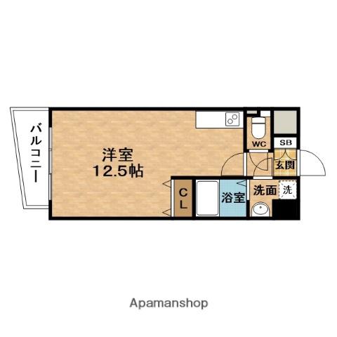 ESTABLE南森町(ワンルーム/8階)の間取り写真