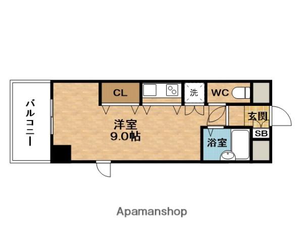 グランピア扇町(ワンルーム/6階)の間取り写真