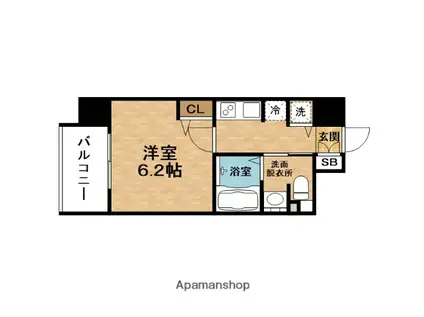 ADVANCE東梅田アクシス(1K/14階)の間取り写真