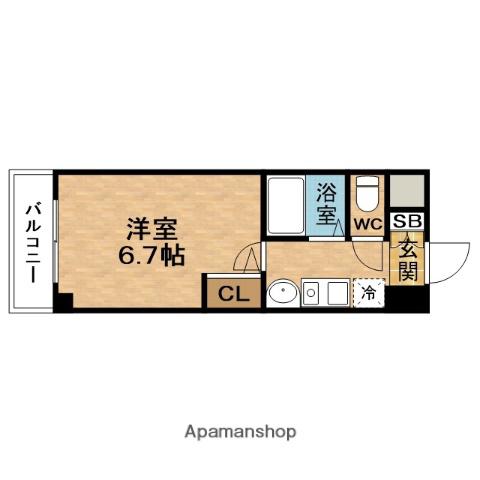 RUNUPSQUARE東天満(1K/9階)の間取り写真