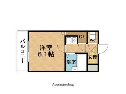 タカノハイム天神橋(1K/3階)の間取り写真