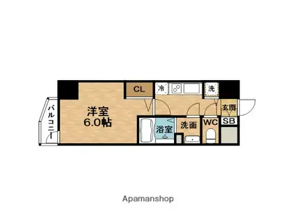 PRESSANCE天満橋チエロ(1K/11階)の間取り写真