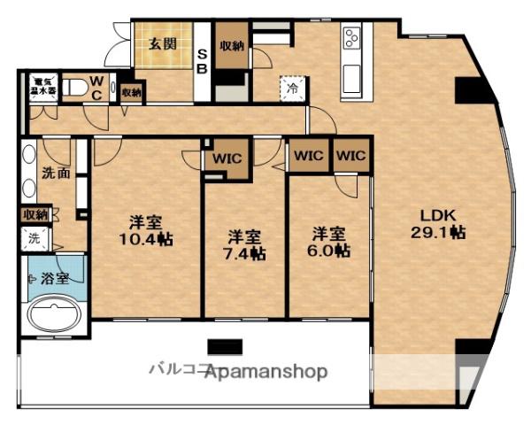 GLENパーク梅田北(3LDK/15階)の間取り写真