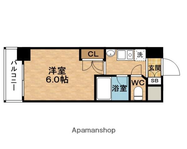 RUNUPSQUARE同心(1K/8階)の間取り写真