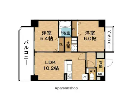 PRESSANCE梅田北デイズ(2LDK/13階)の間取り写真