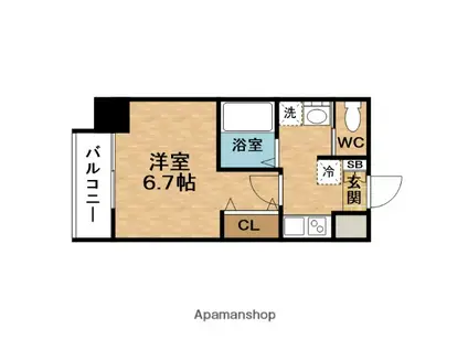 SK南森町(1K/10階)の間取り写真