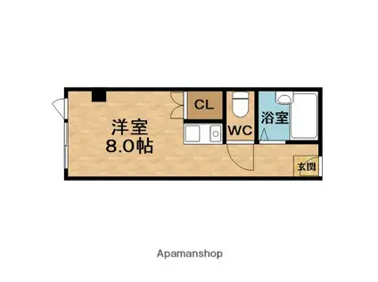 第2田渕ビル(ワンルーム/3階)の間取り写真