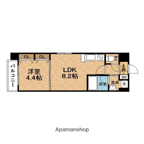 URBANEX梅田東(1LDK/2階)の間取り写真