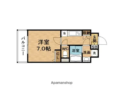 URBANEX梅田西(1K/10階)の間取り写真