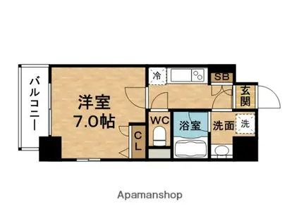 URBANEX梅田西(1K/10階)の間取り写真