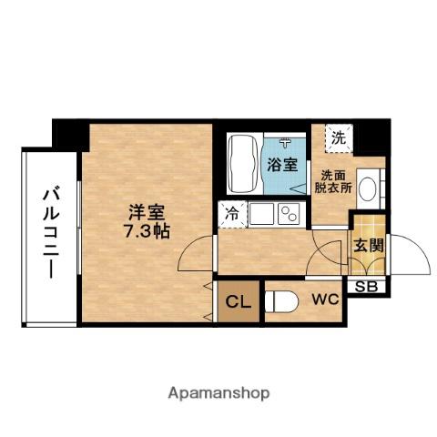 カッシア福島駅前(1K/6階)の間取り写真