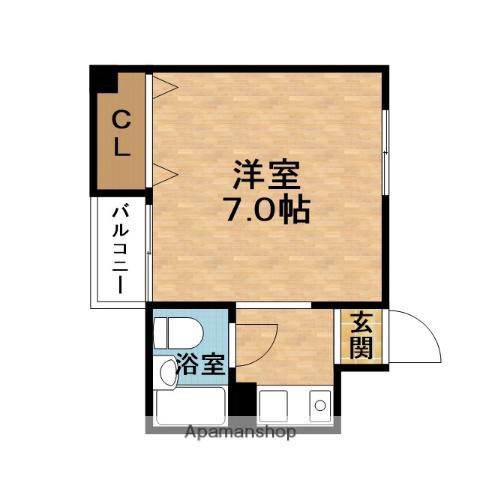 コーポ井上(ワンルーム/2階)の間取り写真