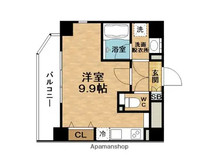 クレグラン北梅田(ワンルーム/8階)の間取り写真