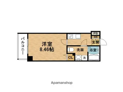R SQUARE 東天満(1K/10階)の間取り写真