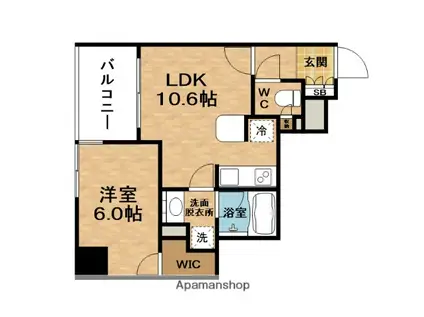 ESTEM PLAZA梅田・中崎町Ⅱ(1LDK/4階)の間取り写真