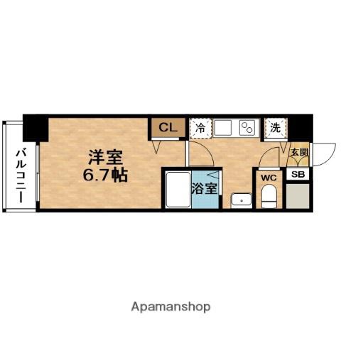 INTHEGRACE梅田北(1K/10階)の間取り写真