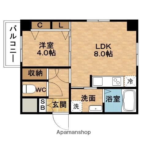 福島PRIMARYワン(1LDK/3階)の間取り写真