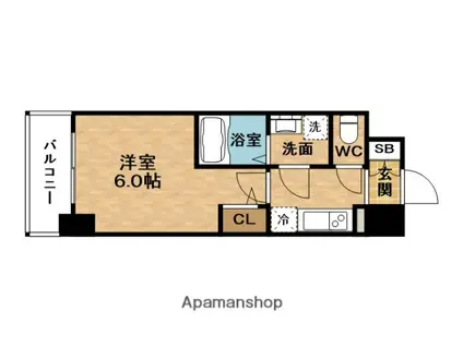 ESLEAD新福島(1K/11階)の間取り写真