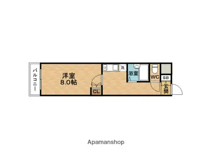 プレステル福島(1K/7階)の間取り写真