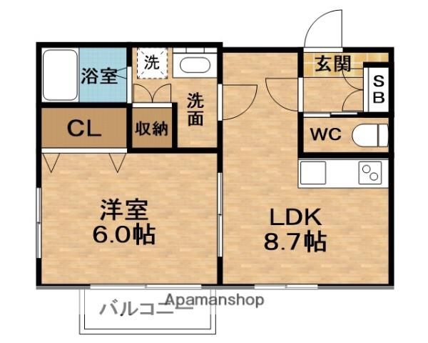 SEVENオークス(1LDK/6階)の間取り写真