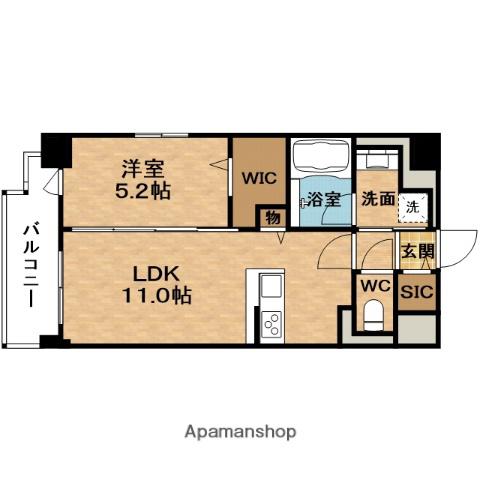 SELENAコンフォルト天神橋(1LDK/6階)の間取り写真