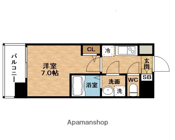 エス-RESIDENCE新大阪RIDENTE(1K/8階)の間取り写真