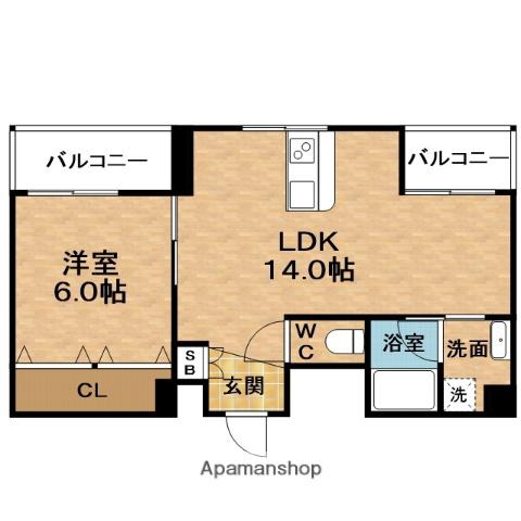 プラザハイツ(1LDK/2階)の間取り写真