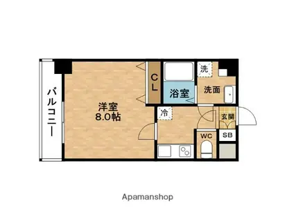 PRESSANCE梅田(1K/14階)の間取り写真