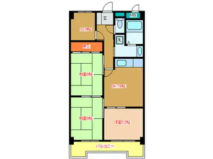 エクセレントトーシン東豊中(3SDK/3階)の間取り写真