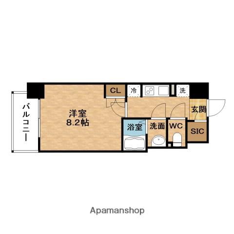 ビーピーアールレジデンス新梅田(1K/4階)の間取り写真