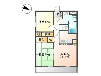 キヨパレス(2LDK/2階)の間取り写真