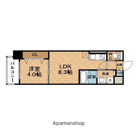 COMFORIA西天満(1LDK/8階)の間取り写真