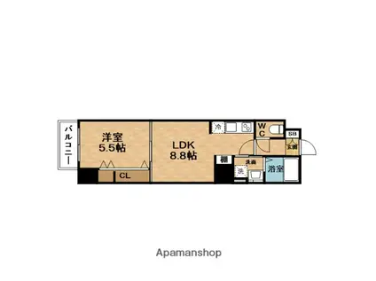 CIFI大阪天満(1LDK/8階)の間取り写真