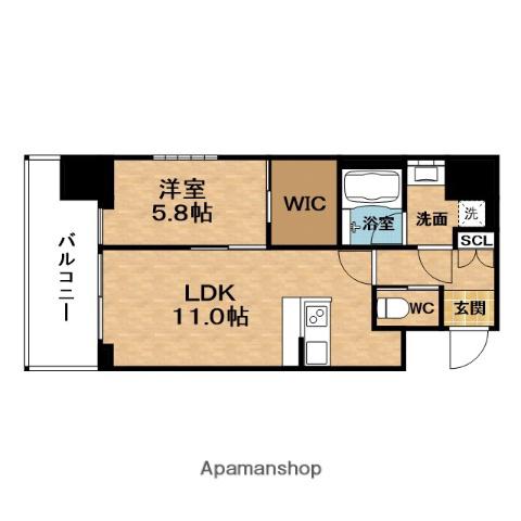 ラDOUCEUR天満(1LDK/15階)の間取り写真