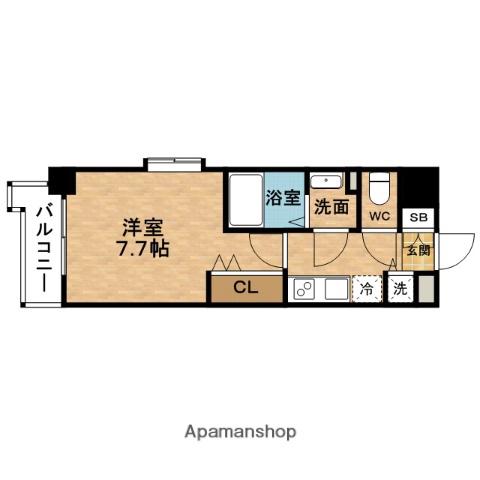 LUXE海老江Ⅱ(1K/7階)の間取り写真