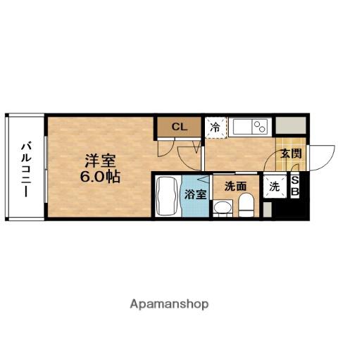 ESLEAD福島シティグランツ(1K/8階)の間取り写真