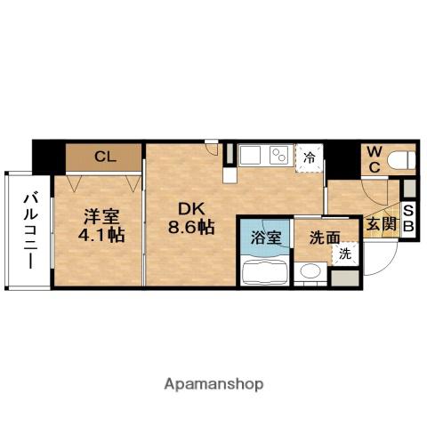 AZALEA梅田(1LDK/3階)の間取り写真