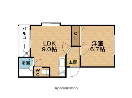 サンエイト福島(1LDK/2階)の間取り写真
