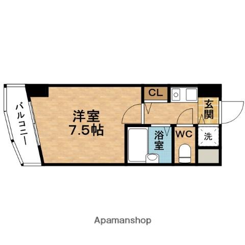 RUNUPSQUARE新福島(1K/9階)の間取り写真