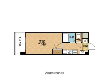 ARK ONE(1K/5階)の間取り写真