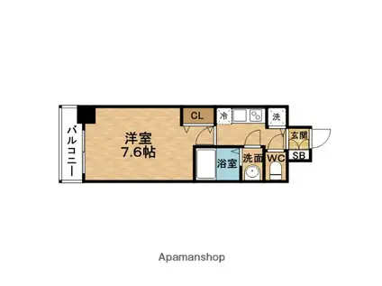 スワンズシティ堂島川(1K/7階)の間取り写真
