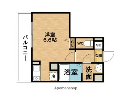 ベクス福島(ワンルーム/8階)の間取り写真