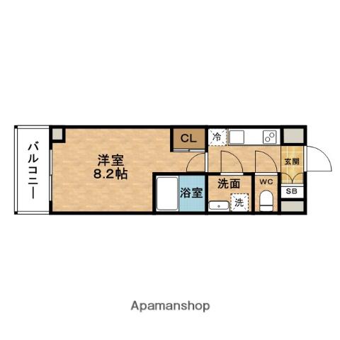 ウメダISLAND RESIDENCE(1K/6階)の間取り写真
